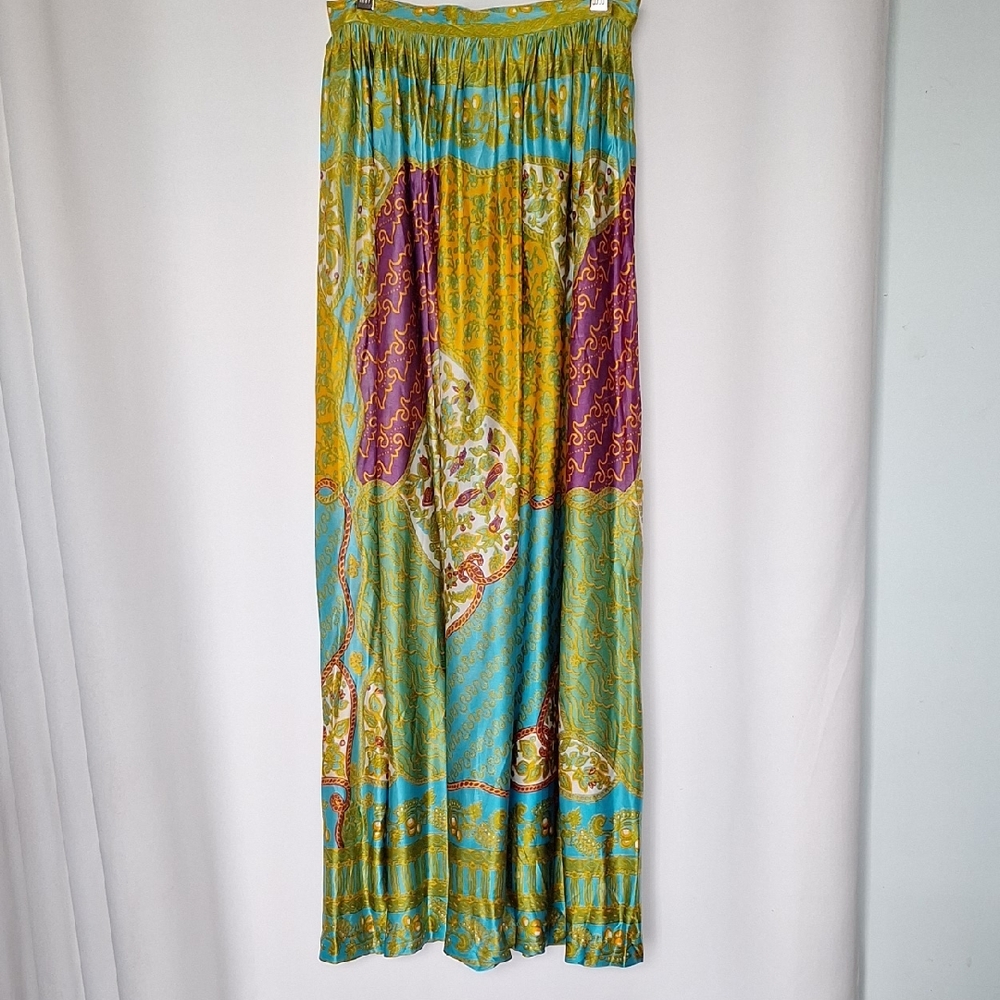 Malbe Original Multicolor Bohemian Patch Pattern Print Maxi Skirt